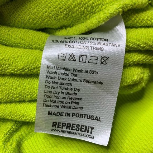 Represent Mens S Hoodie Gold Lime Green Angel Graphic Print - Picture 7 of 15